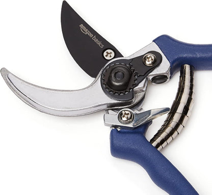 Professional Bypass Pruning Shears, Lightweight Garden Clippers for Cutting Flowers, Trimming Plants, 7-inch Steel Garden Scissors, Blue