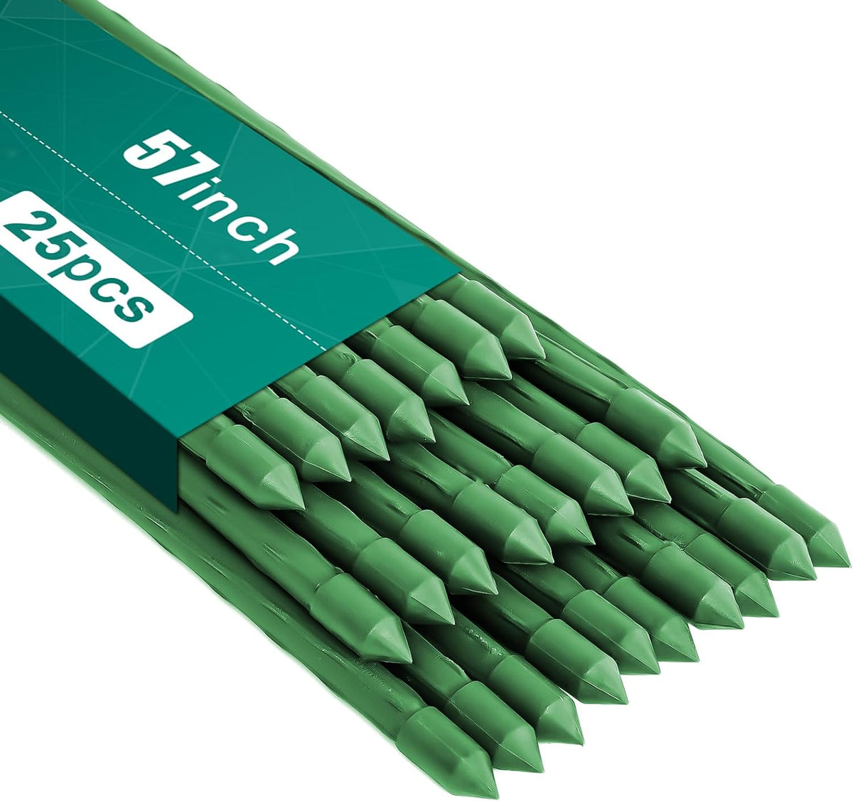 Garden Stakes 30 Inch 2.5ft 25 Pack,Sturdy Plant Metal Sticks Support,Plastic Coated Plant Stakes,Tomato Stakes,Beans,Trees