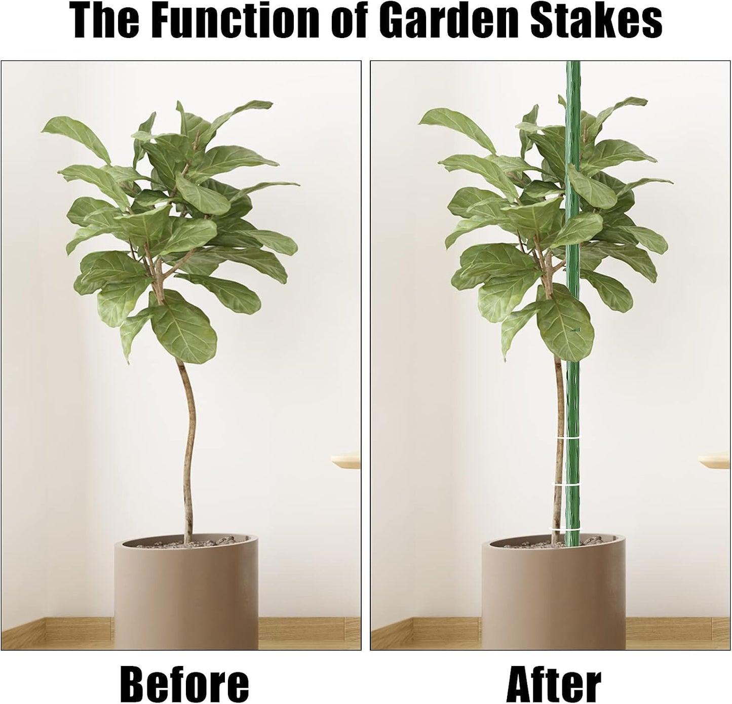 Garden Stakes 30 Inch 2.5ft 25 Pack,Sturdy Plant Metal Sticks Support,Plastic Coated Plant Stakes,Tomato Stakes,Beans,Trees