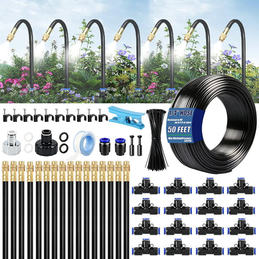 1/4" Drip Irrigation System for Garden Watering 360°Adjustable