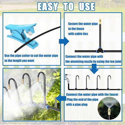 1/4" Drip Irrigation System for Garden Watering 360°Adjustable