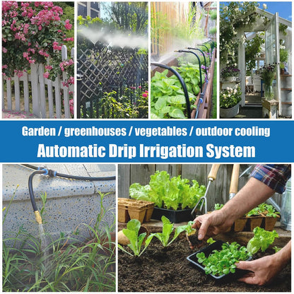 1/4" Drip Irrigation System for Garden Watering 360°Adjustable