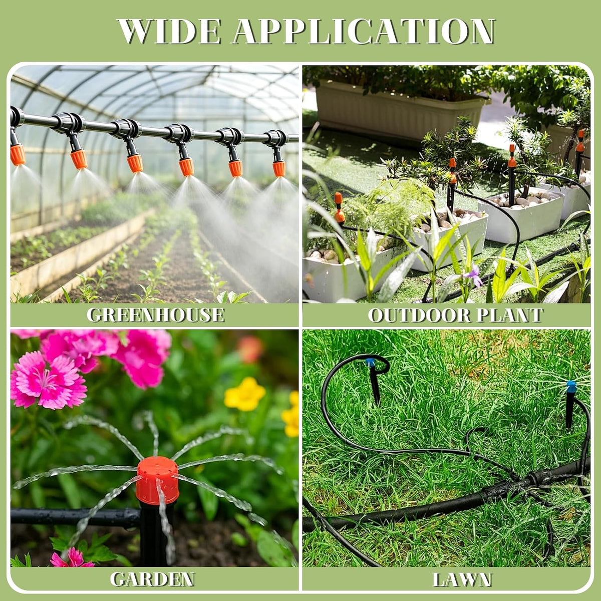 1/4" Drip Irrigation System for Garden Watering 360°Adjustable
