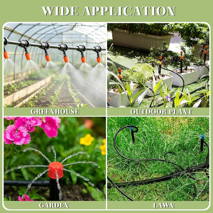 1/4" Drip Irrigation System for Garden Watering 360°Adjustable