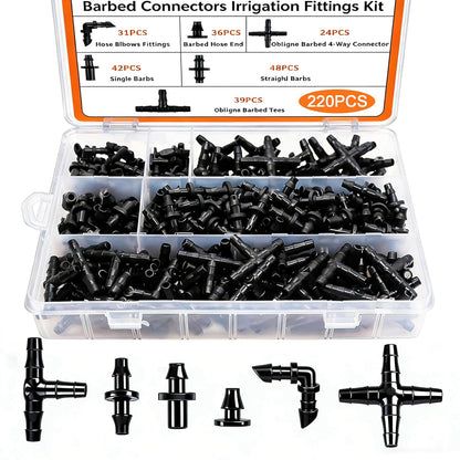 1/4" Drip Irrigation System for Garden Watering 360°Adjustable