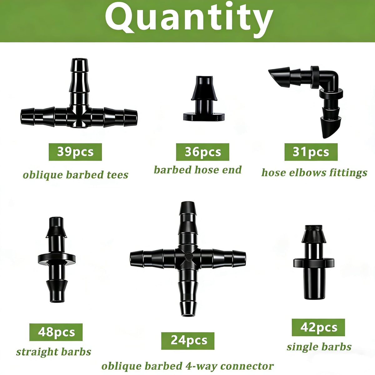 1/4" Drip Irrigation System for Garden Watering 360°Adjustable