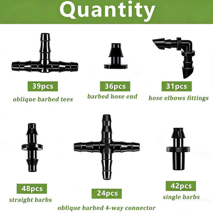 1/4" Drip Irrigation System for Garden Watering 360°Adjustable