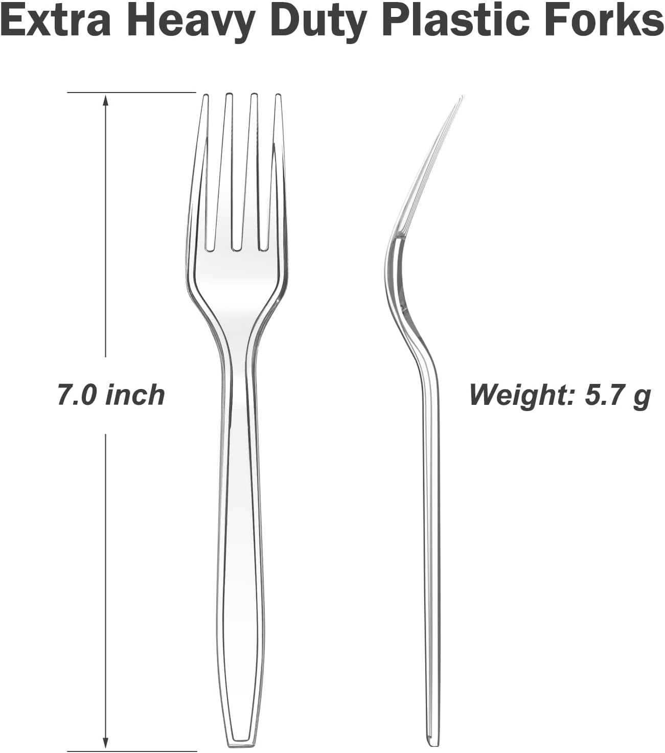 360 Count Extra Heavy Duty Clear Plastic Forks Disposable