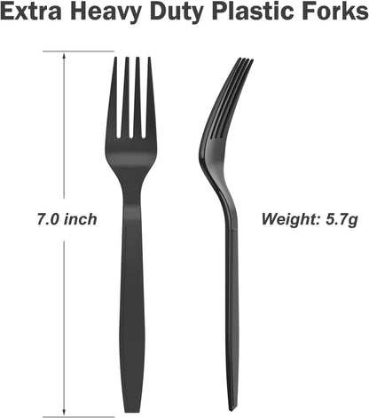 360 Count Extra Heavy Duty Clear Plastic Forks Disposable