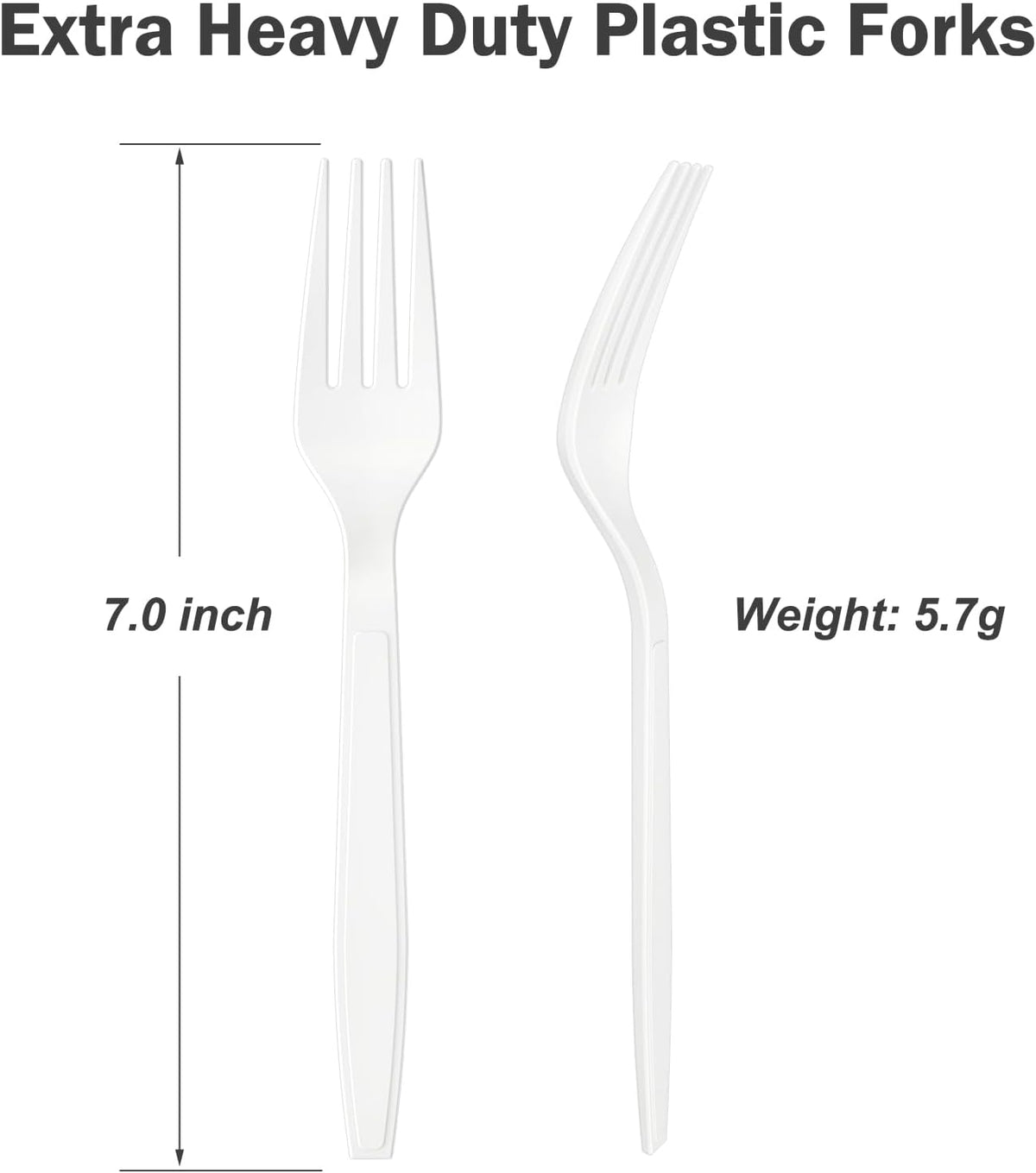 360 Count Extra Heavy Duty Clear Plastic Forks Disposable