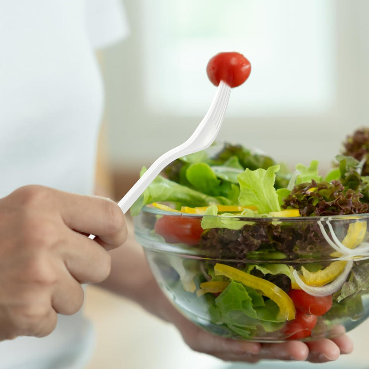 360 Count Extra Heavy Duty Clear Plastic Forks Disposable
