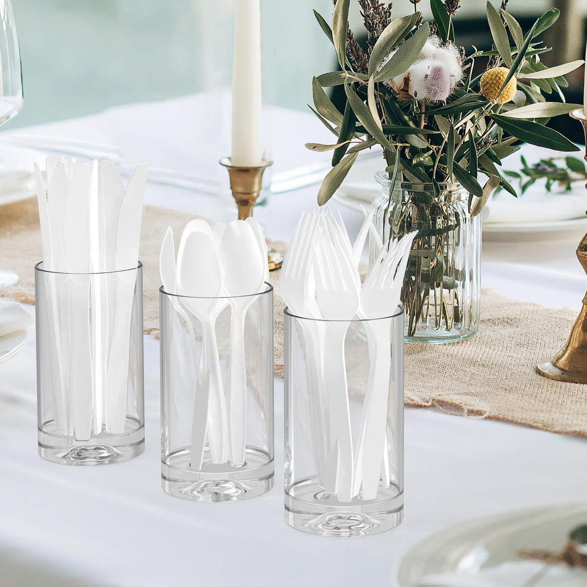 360 Count Extra Heavy Duty Clear Plastic Forks Disposable