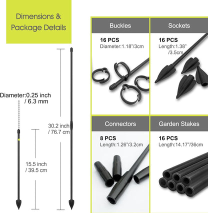 Plant Stakes for Indoor Plants, Plant Support Stakes, 14 Inch