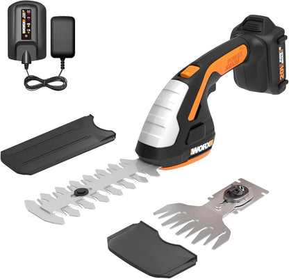 Cordless Grass Shear & Shrub Trimmer, 20V 4" + 8" Bush Trimmer, WG801