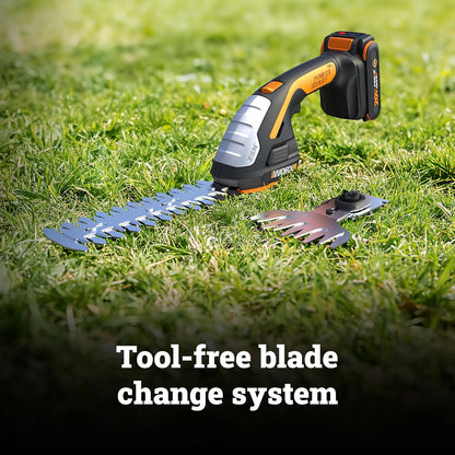 Cordless Grass Shear & Shrub Trimmer, 20V 4" + 8" Bush Trimmer, WG801
