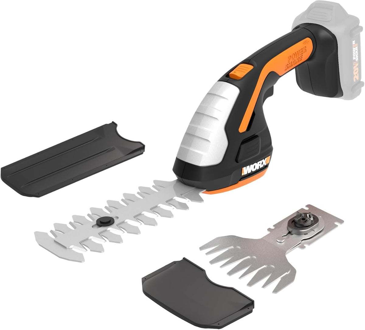 Cordless Grass Shear & Shrub Trimmer, 20V 4" + 8" Bush Trimmer, WG801