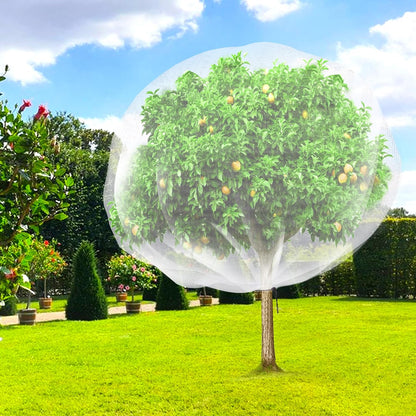 1N 6 x 7 Feet Insect Bird Barrier Netting Mesh with Drawstring, Garden Bug Netting Plant Cover for Protect Plant Fruits Flower from Insect Bird Eating