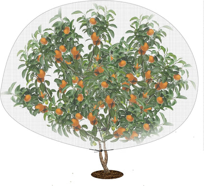 1N 6 x 7 Feet Insect Bird Barrier Netting Mesh with Drawstring, Garden Bug Netting Plant Cover for Protect Plant Fruits Flower from Insect Bird Eating