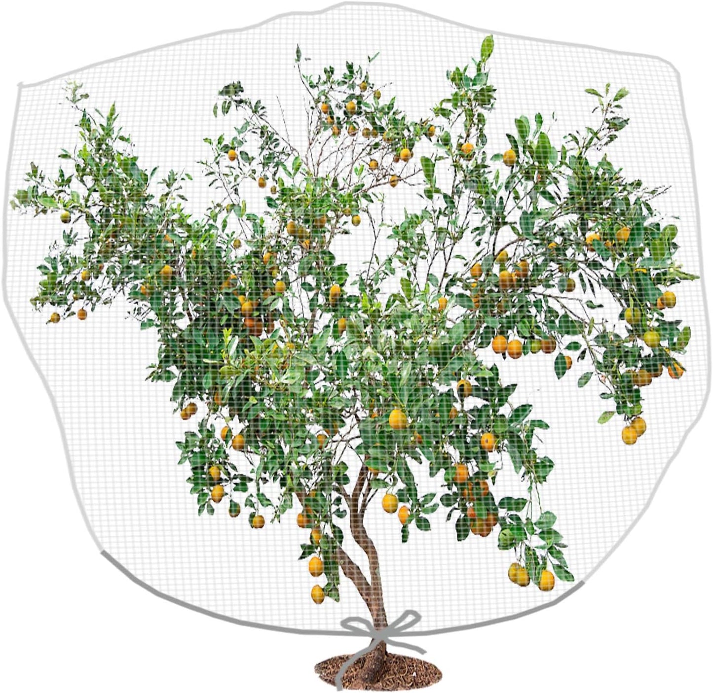 1N 6 x 7 Feet Insect Bird Barrier Netting Mesh with Drawstring, Garden Bug Netting Plant Cover for Protect Plant Fruits Flower from Insect Bird Eating
