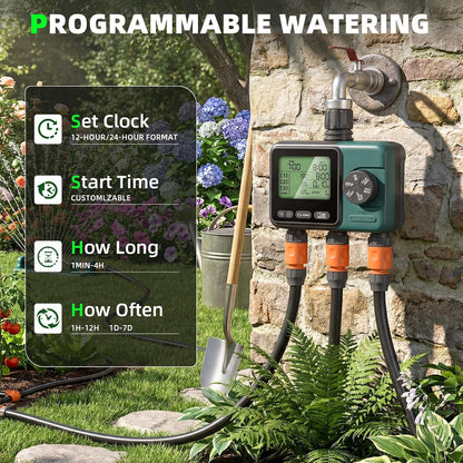Sprinkler Timer, Programmable Hose Timer with Automatic Watering System