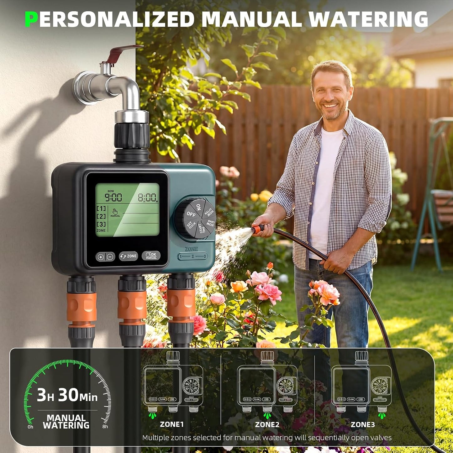 Sprinkler Timer, Programmable Hose Timer with Automatic Watering System