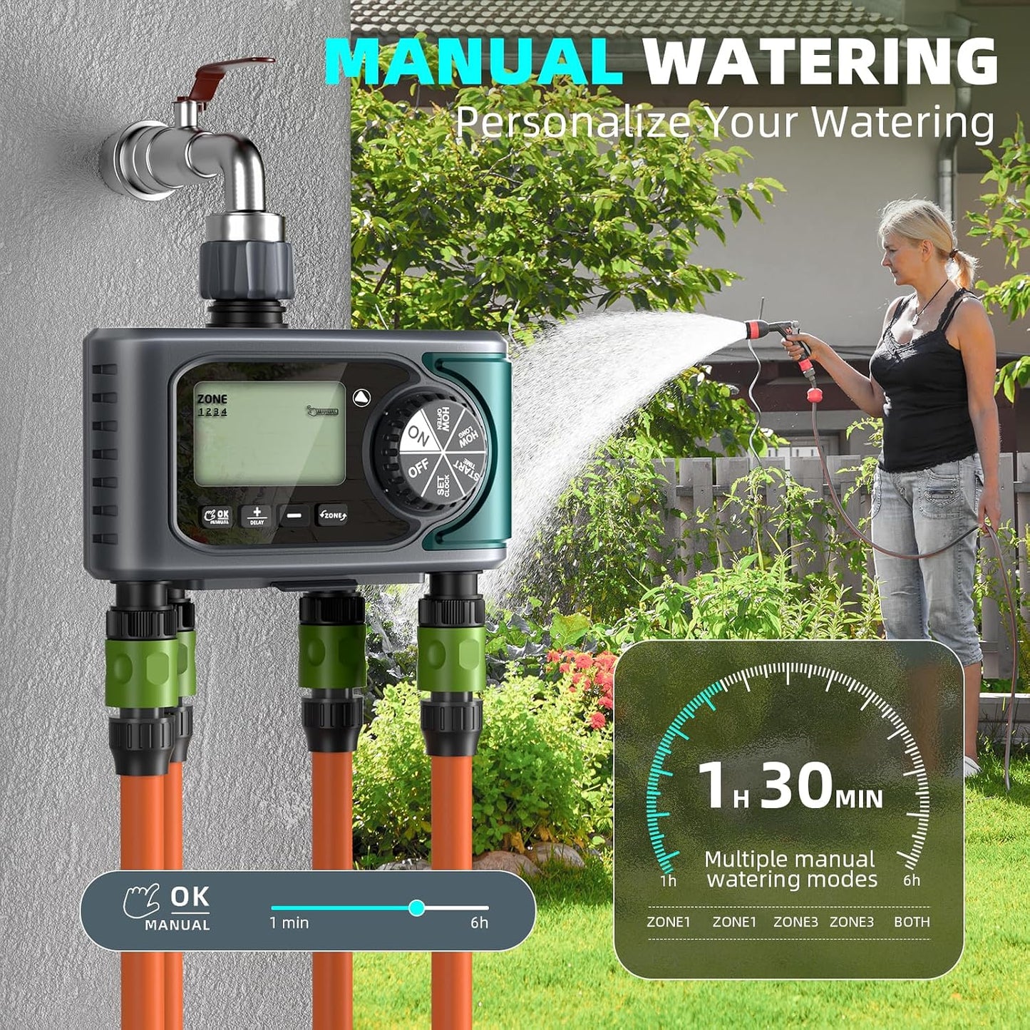 Sprinkler Timer, Programmable Hose Timer with Automatic Watering System