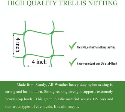 Trellis Netting for Climbing Plants - Heavy Duty Garden Trellis Netting for Cucumber, Vine, Fruits & Vegetables Tomato Plants Trellis Net, Climbing Vining Plants (1-Pack 32.8' x 6.6'Ft)