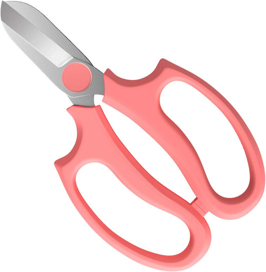 Flower Scissors, Premium Steel Garden Pruning Shears, Pink