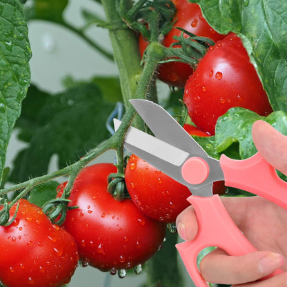 Flower Scissors, Premium Steel Garden Pruning Shears, Pink