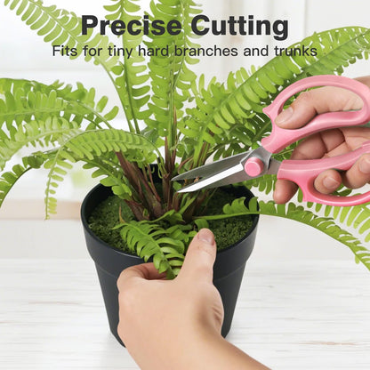 Flower Scissors, Premium Steel Garden Pruning Shears, Pink