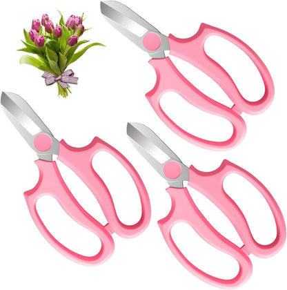Flower Scissors, Premium Steel Garden Pruning Shears, Pink