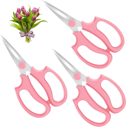 Flower Scissors, Premium Steel Garden Pruning Shears, Pink