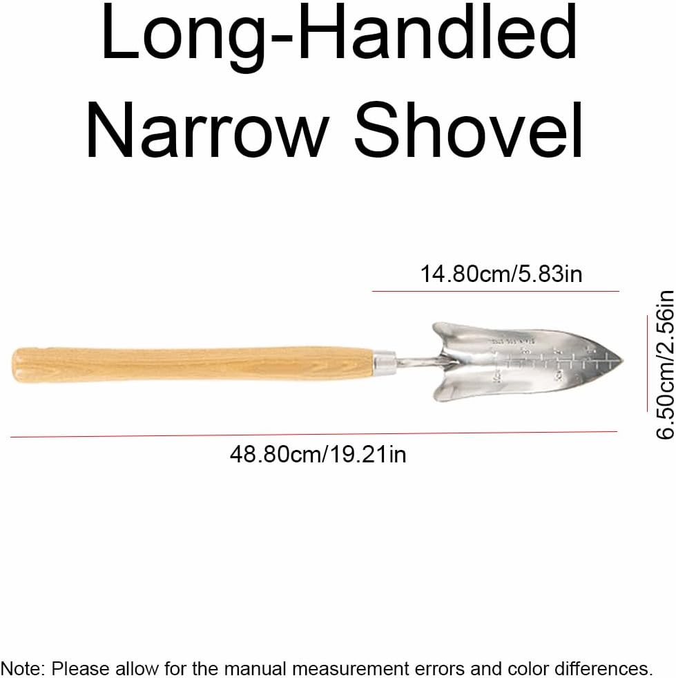Long Handle Garden Shovel – Stainless Steel Gardening Hand Trowel for Planting Digging Transplanting (Wide Shovel)