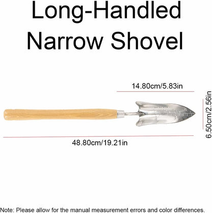 Long Handle Garden Shovel – Stainless Steel Gardening Hand Trowel for Planting Digging Transplanting (Wide Shovel)