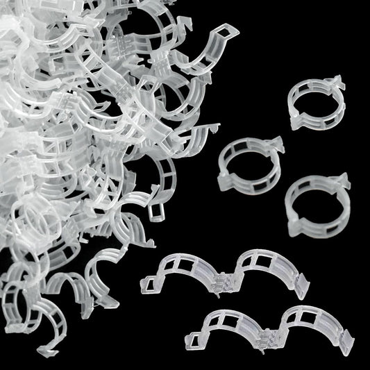 150pcs Plant Support Clips - Tomato Clips for String Trellis, Grape Vine Clips for Garden Netting Climbing Plants, Secured Plastic Plant Clip for Fixing Stem and Vine