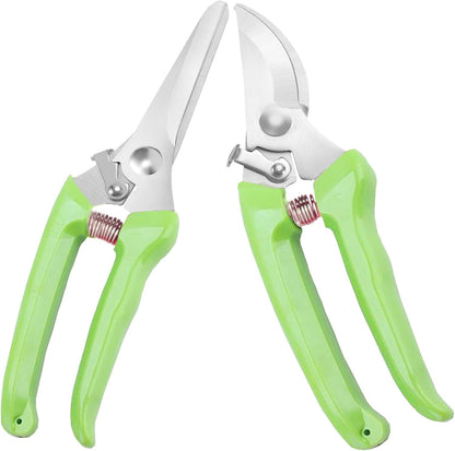 Premium garden shears, pruning scissors gardening tools, pruners for flower, bushes, rose and fruit tree, use for florist, yard and orchard the plant clippers, sharp steel anvil snips