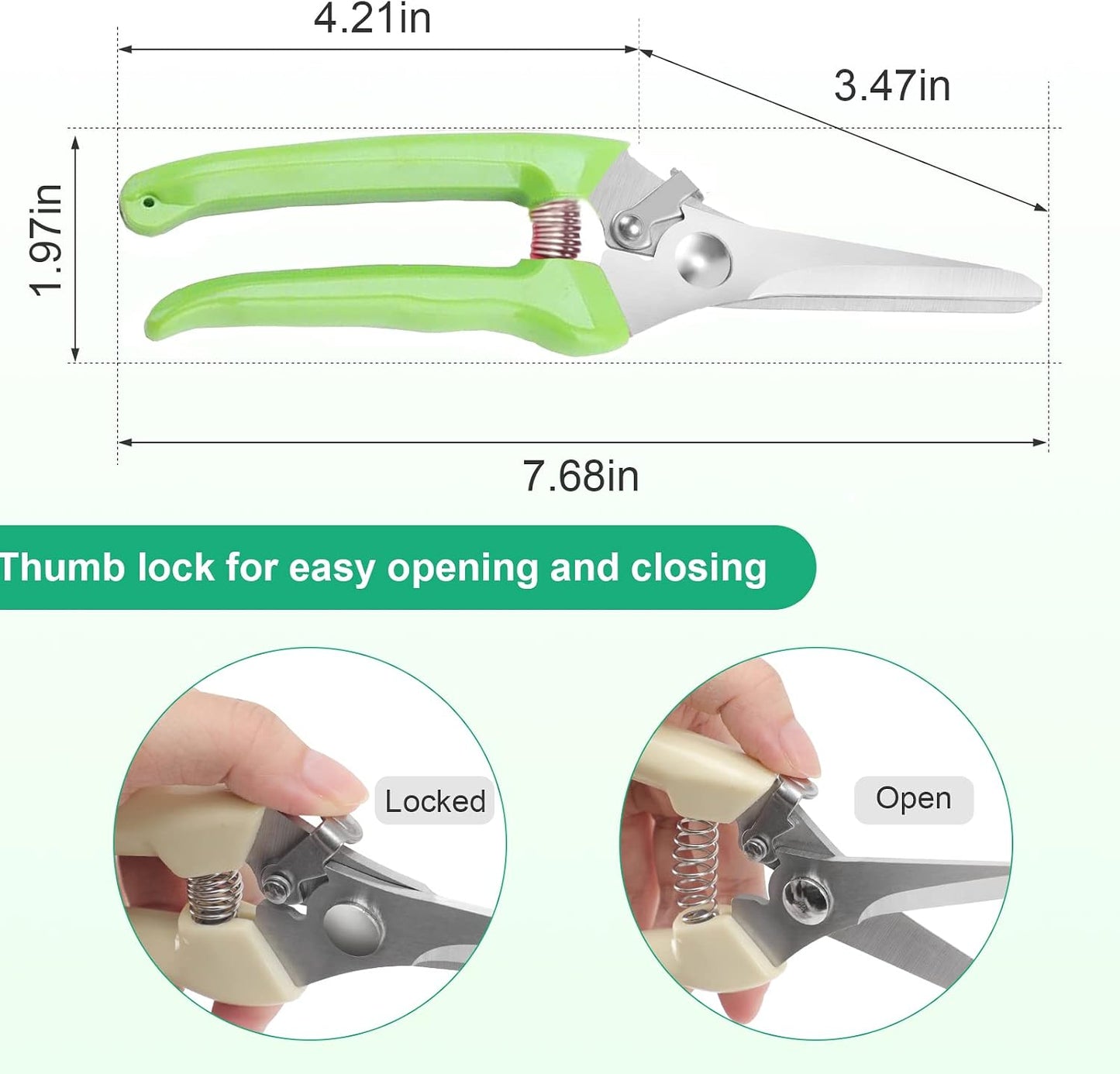 Premium garden shears, pruning scissors gardening tools, pruners for flower, bushes, rose and fruit tree, use for florist, yard and orchard the plant clippers, sharp steel anvil snips