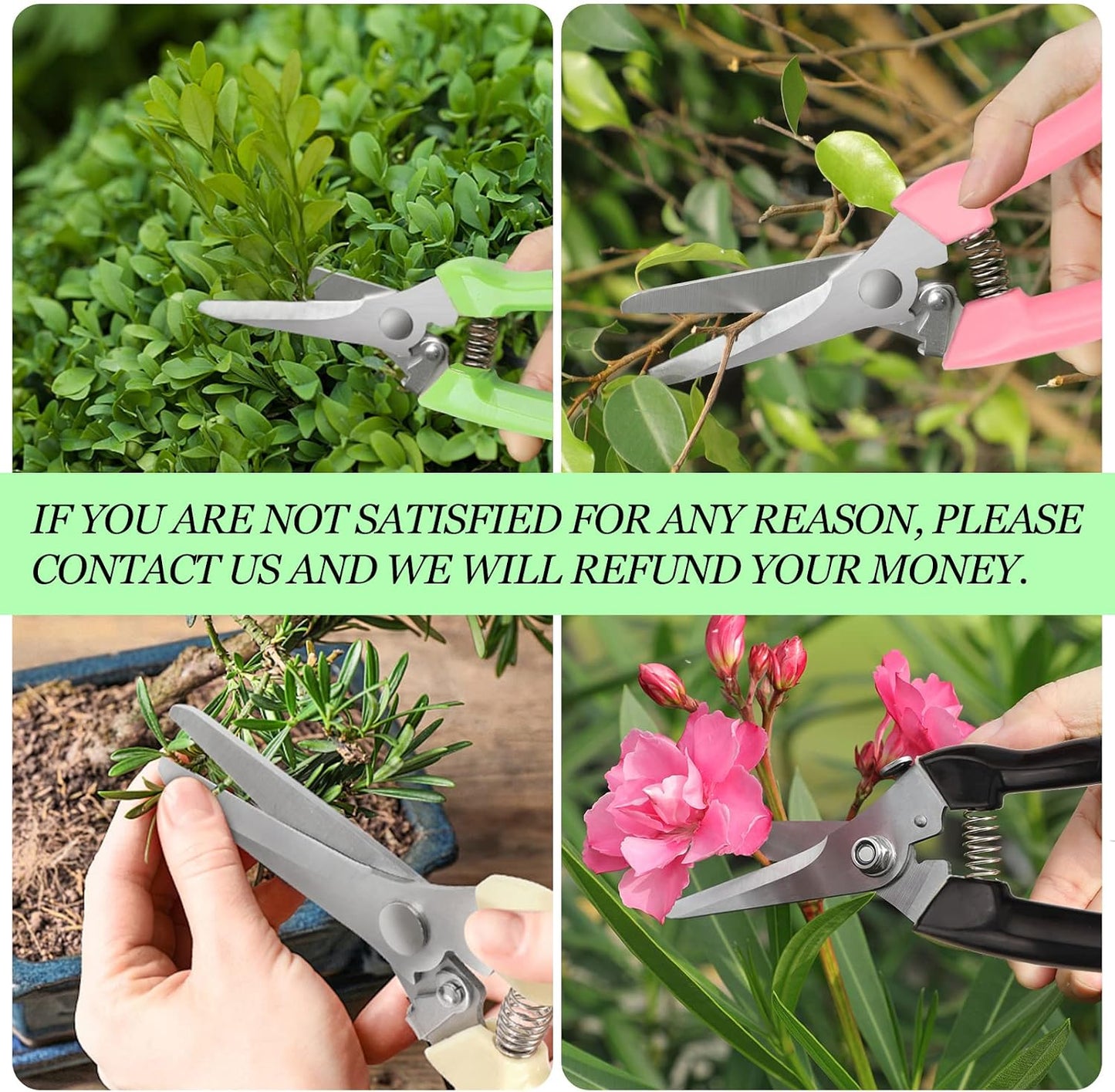 Premium garden shears, pruning scissors gardening tools, pruners for flower, bushes, rose and fruit tree, use for florist, yard and orchard the plant clippers, sharp steel anvil snips