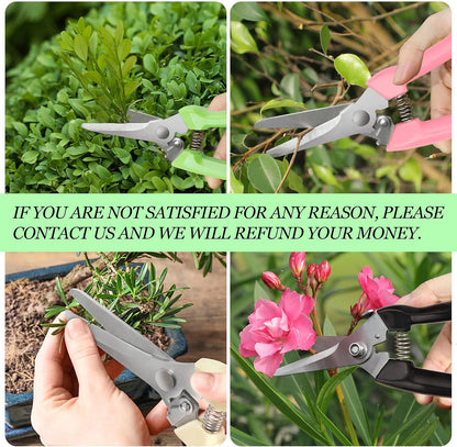 Premium garden shears, pruning scissors gardening tools, pruners for flower, bushes, rose and fruit tree, use for florist, yard and orchard the plant clippers, sharp steel anvil snips