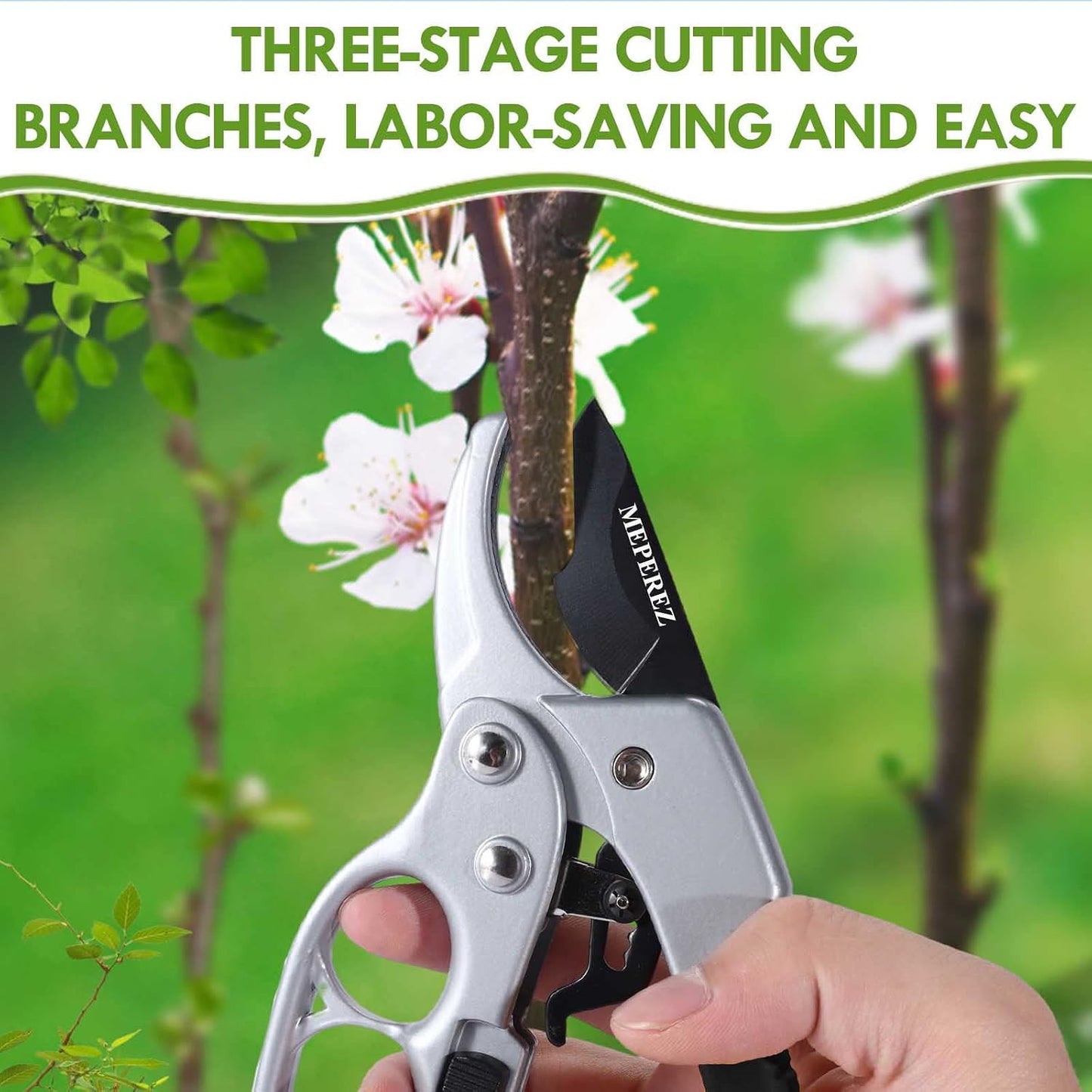 Premium garden shears, pruning scissors gardening tools, pruners for flower, bushes, rose and fruit tree, use for florist, yard and orchard the plant clippers, sharp steel anvil snips