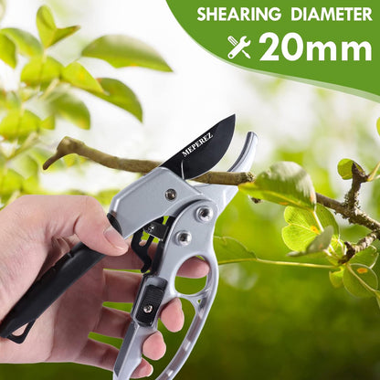 Premium garden shears, pruning scissors gardening tools, pruners for flower, bushes, rose and fruit tree, use for florist, yard and orchard the plant clippers, sharp steel anvil snips