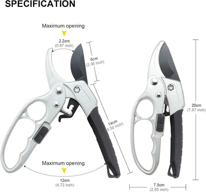 Premium garden shears, pruning scissors gardening tools, pruners for flower, bushes, rose and fruit tree, use for florist, yard and orchard the plant clippers, sharp steel anvil snips