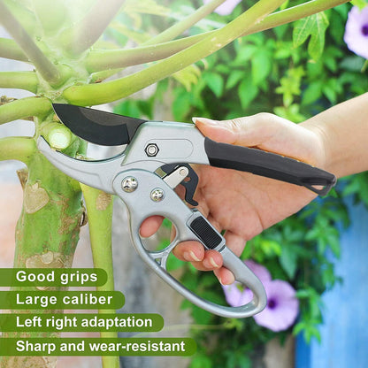 Premium garden shears, pruning scissors gardening tools, pruners for flower, bushes, rose and fruit tree, use for florist, yard and orchard the plant clippers, sharp steel anvil snips
