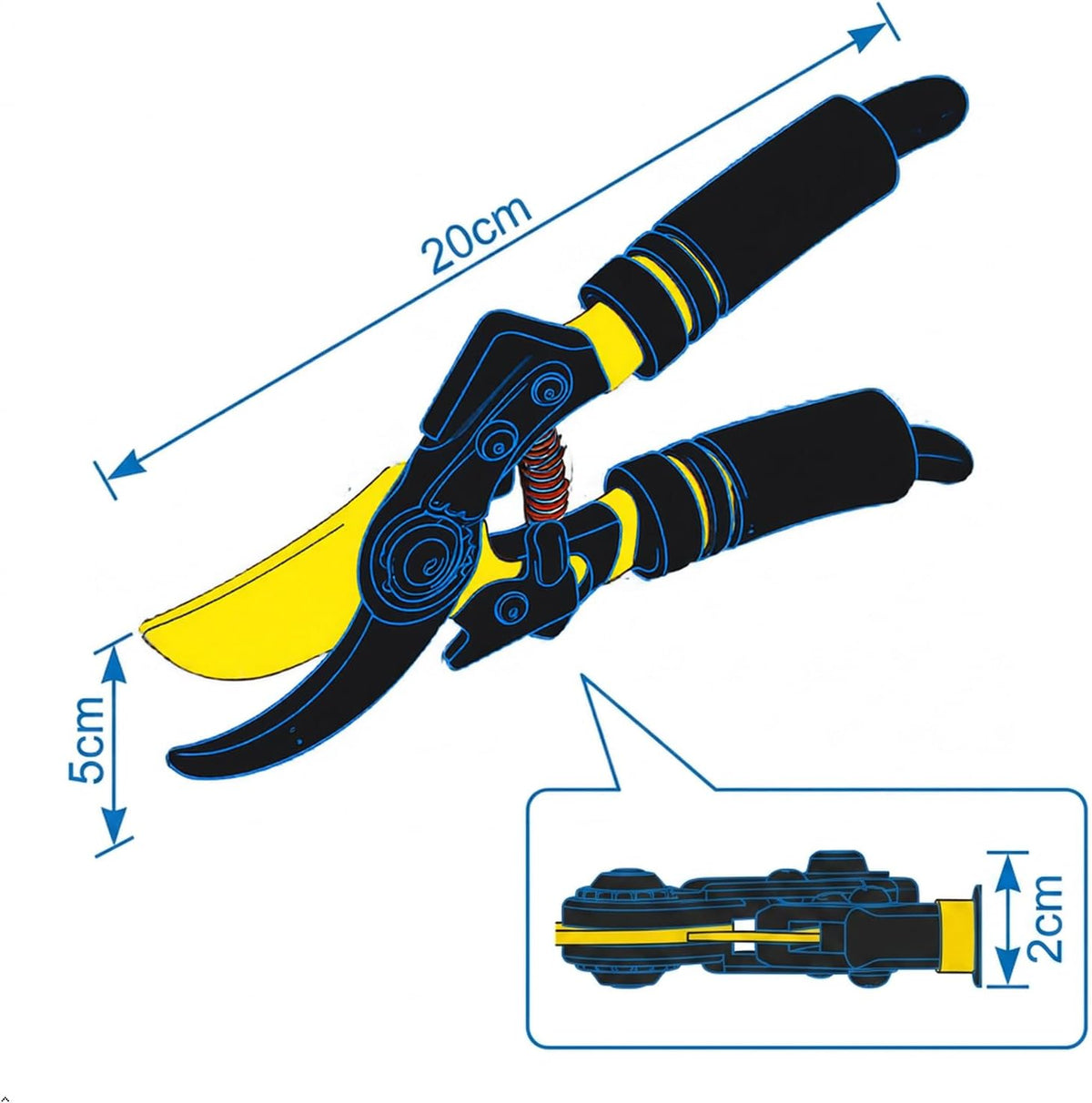 Premium garden shears, pruning scissors gardening tools, pruners for flower, bushes, rose and fruit tree, use for florist, yard and orchard the plant clippers, sharp steel anvil snips