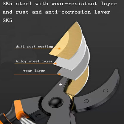 Premium garden shears, pruning scissors gardening tools, pruners for flower, bushes, rose and fruit tree, use for florist, yard and orchard the plant clippers, sharp steel anvil snips
