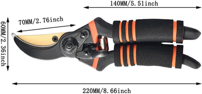 Premium garden shears, pruning scissors gardening tools, pruners for flower, bushes, rose and fruit tree, use for florist, yard and orchard the plant clippers, sharp steel anvil snips