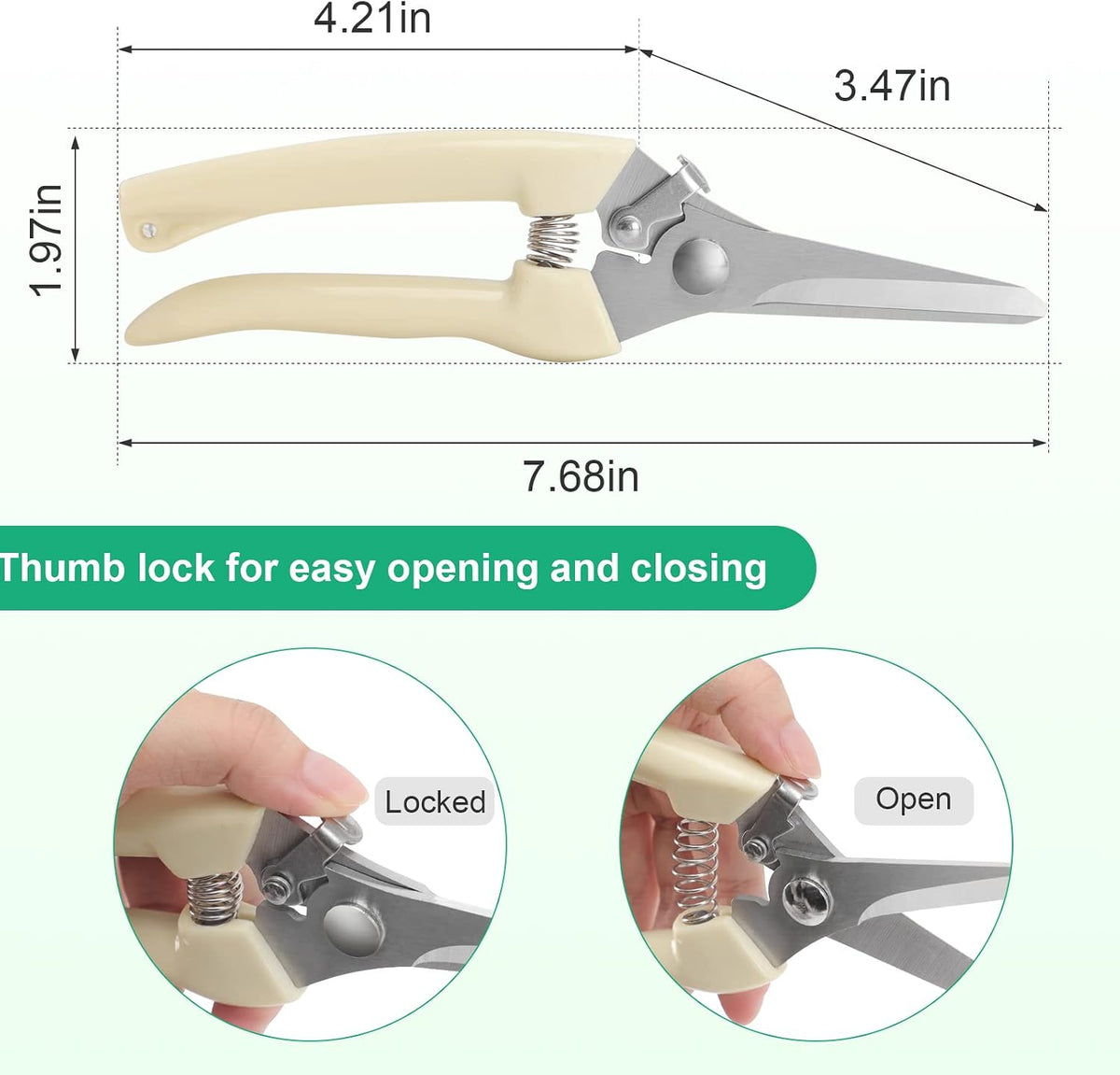 Premium garden shears, pruning scissors gardening tools, pruners for flower, bushes, rose and fruit tree, use for florist, yard and orchard the plant clippers, sharp steel anvil snips