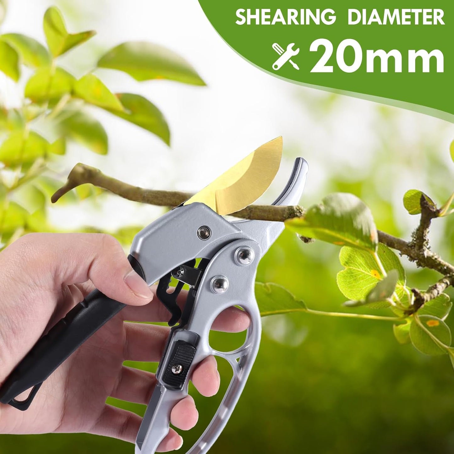 Premium garden shears, pruning scissors gardening tools, pruners for flower, bushes, rose and fruit tree, use for florist, yard and orchard the plant clippers, sharp steel anvil snips