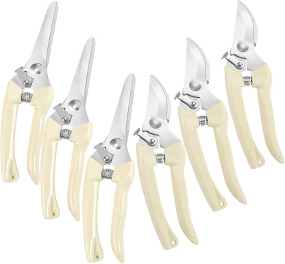 Premium garden shears, pruning scissors gardening tools, pruners for flower, bushes, rose and fruit tree, use for florist, yard and orchard the plant clippers, sharp steel anvil snips
