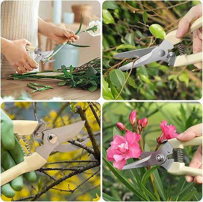 Premium garden shears, pruning scissors gardening tools, pruners for flower, bushes, rose and fruit tree, use for florist, yard and orchard the plant clippers, sharp steel anvil snips